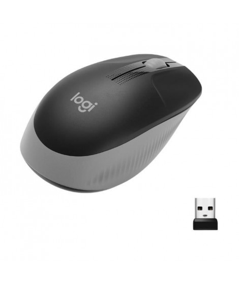 Souris sans fil - Logitech - M190 ergonomique - Gris