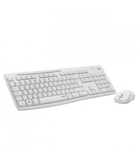 Pack Clavier Souris - Sans fil - Logitech - MK295 - SilentTouch - Pavé numérique - Clavier AZERTY Français - Blanc