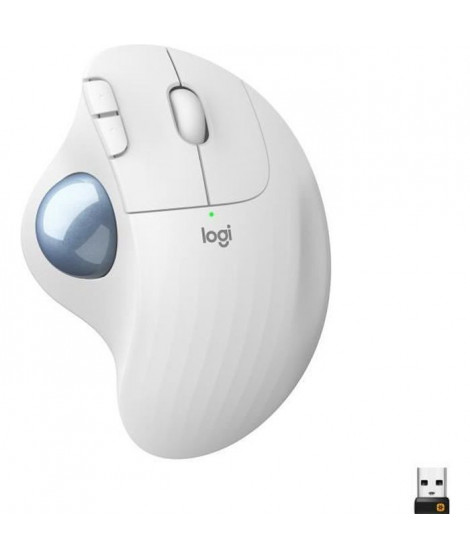 Souris Ergonomique - Sans fil - LOGITECH -ERGO M575 - Trackball - Blanc