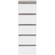 Commode CHELSEA 5 tiroirs - 41,8 cm - Décor optique béton clair KILOX et blanc mat