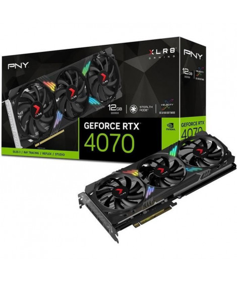 PNY - Carte Graphique - GeForce RTX 4070 XLR8 Gaming VERTO EPIC-X RGB - 12G - Triple Fan DLSS 3