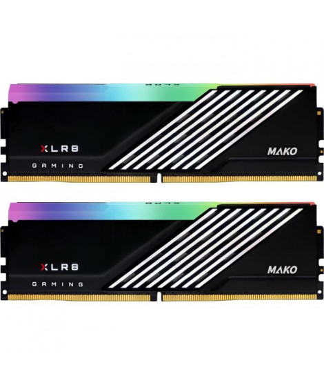 Mémoire RAM - PNY - XLR8 Gaming MAKO - RGB - DDR5 - 6000MHz - 2X16GB - MD32GK2D5600040MXRGB)