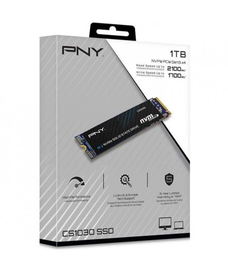 PNY TECHNOLIGIES CS1030 Disque dur SSD - 1TB - PCIE - M2 - NVMe