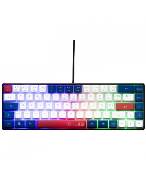 Clavier Gaming - THE G-LAB - KEYZ-HYDRO-BWR/FR - Membrane 60% 3 couleurs touches Bleu-Blanc-Rouge