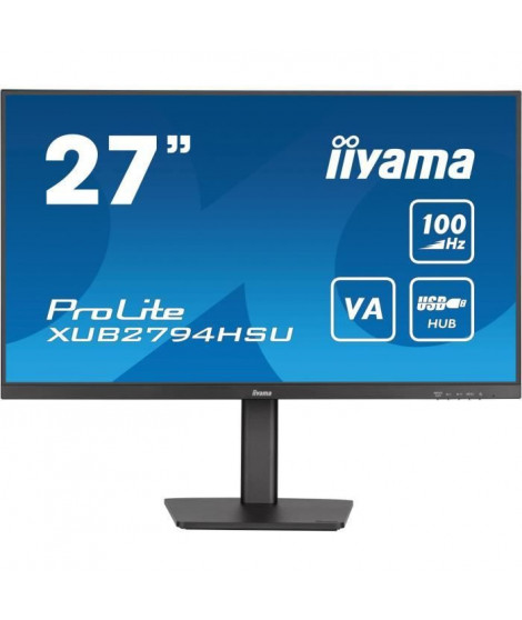 Ecran PC - IIYAMA - XUB2794HSU-B6 - 27 VA FHD 1920 x 1080 - 1ms - 100Hz - HDMI DP - Pied fixe