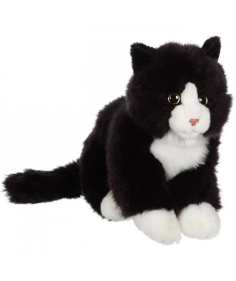 Peluche - Gipsy Toys - Chat mimiz - 28cm - Noir/Blanc