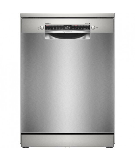 Lave-vaisselle pose libre BOSCH SMS4ETI00E SER4 - 13 couverts - Induction - L60cm - 44dB - Gris Inox