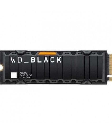 WESTERN DIGITAL Disque dur SN850X - NVME SSD - 1TB interne - Format M2 avec radiateur - Noir