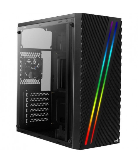 Aerocool STREAK - Boîtier PC ATX RGB - Panneau Latéral - Ventilateur 80mm