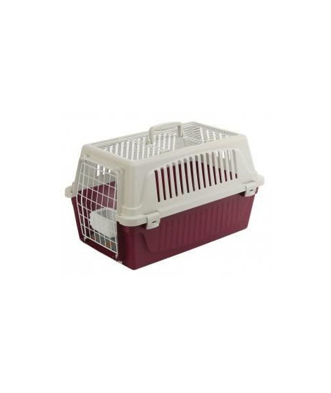 Panier de transport pour chats ATLAS 10 OPEN - Plastique - Porte métal - Coussin et abreuvoir - FERPLAST