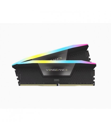 Mémoire RAM - CORSAIR - Vengeance RGB DDR5 - 32GB 2x16GB DIMM - 5600 MHz - 1,25V - Noir (CMH32GX5M2B5600C40K)