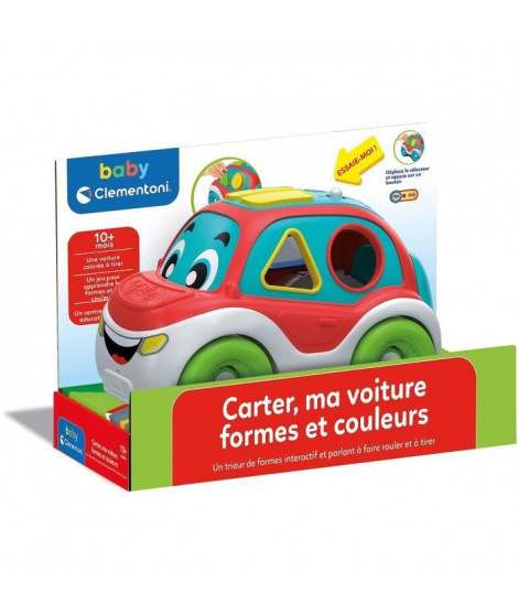 Baby Clementoni - Carter, ma voiture formes et couleurs - Jeu Educatif 3 en 1 - Fabriqué en Italie