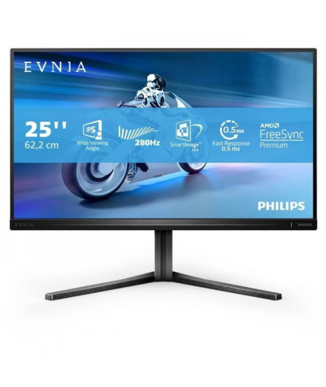 Ecran PC Gamer - PHILIPS - 25M2N5200P - 24,5 IPS FHD 1920 x 1080 - 0,5ms - 280Hz - HDMI DP - Ajustable en hauteur