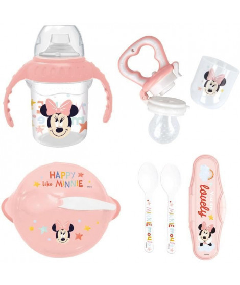 Pack repas 1er age THERMOBABY MINNIE - 1 grignoteuse + 1 bol + 1 tasse a poignée +2 cuilleres