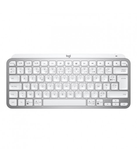 Clavier sans fil Logitech - MX Keys Mini - GRIS PALE - Compact, Bluetooth, rétroéclairé pour MAC, iOS, Windows, Linux, Android