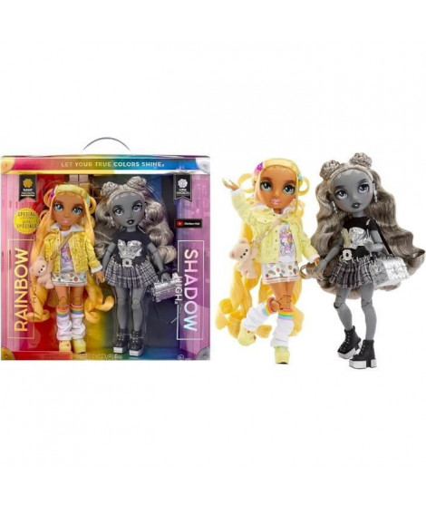 Special Edition Pack Rainbow High x Shadow High - Sunny & Luna - 2 poupées mannequin articulée 27cm + accessoires