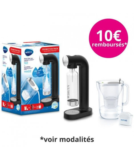 Machine a soda BRITA SodaONE noire + carafe grise MAXTRA+