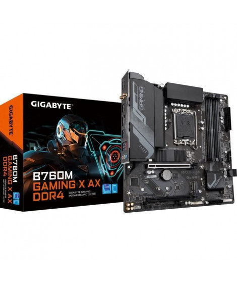 Carte mere - GIGABYTE - B760M G X AX DDR4 - Intel B760 - Socket LGA1700 - ATX