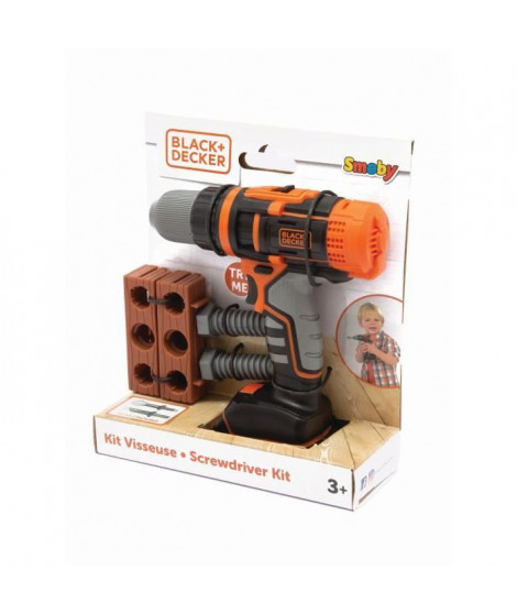 Smoby - Black+Decker - Perceuse Visseuse Mécanique