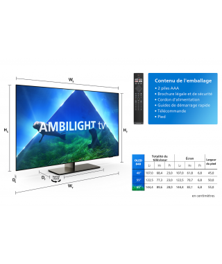 TV OLED Philips 65OLED848 Ambilight 4K UHD 120HZ 164cm 2023