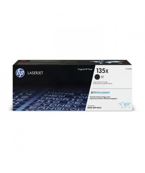 HP 135X Cartouche de toner noir LaserJet grande capacité authentique (W1350X) pour HP LaserJet M209 / M234