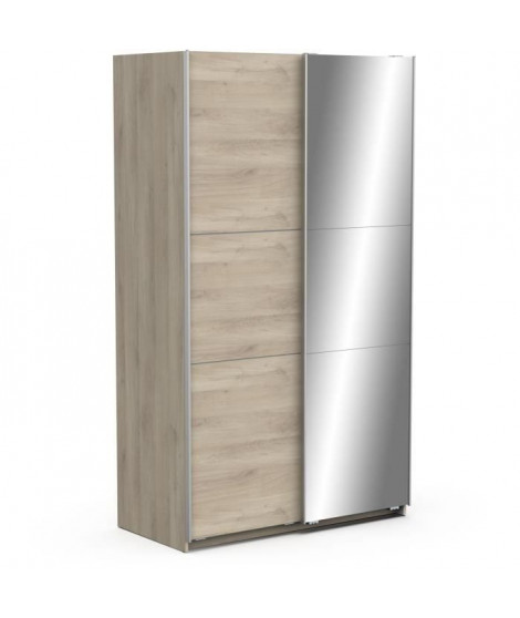 Armoire GHOST - Décor chene kronberg - 2 Portes coulissntes + miroir - L.116,5 x P.59,8 x H.203 cm - DEMEYERE