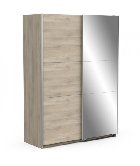 Armoire GHOST - Décor chene kronberg - 2 Portes coulissntes + miroir - L.148 x P.59,8 x H.203 cm - DEMEYERE