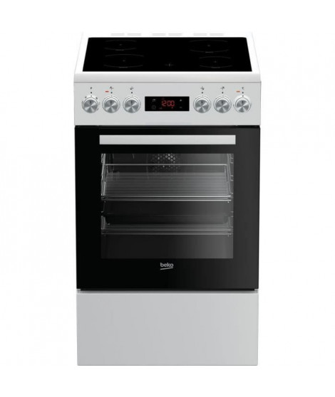 Cuisiniere vitrocéramique - BEKO - FSE57302GWC - 4 feux - 50cm