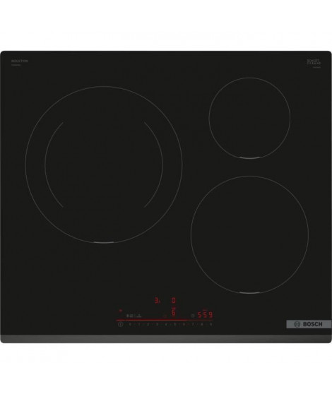 Table induction BOSCH - 3 foyers - L59 x P52 cm - PIJ631HB1E