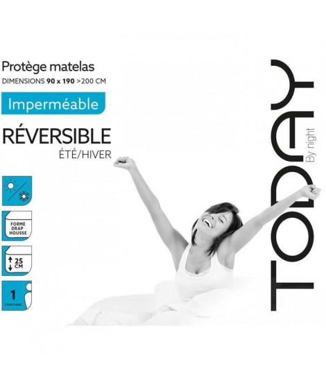 Protege matelas imperméable TODAY - 90x190 cm - Eté/hiver