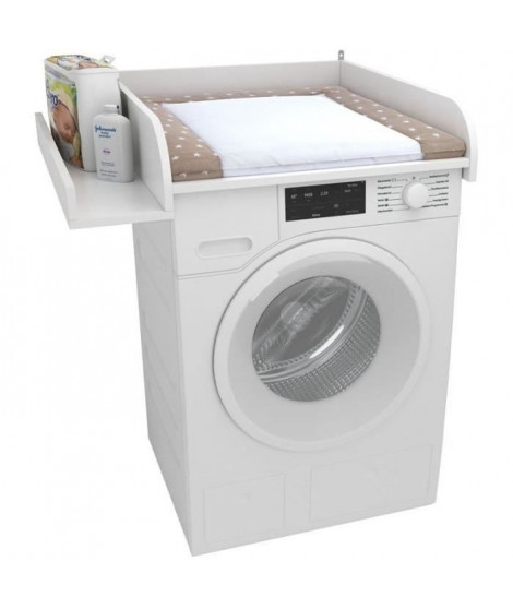 POLINI KIDS NEO Plan a langer universel 610 BLANC adaptable sur lave linge avec tablette porte objet positionnable