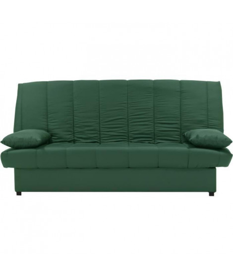 Banquette clic clac 3 places - Tissu 100% coton Vert - Style Contemporain - L 190 x P92 cm - MILA