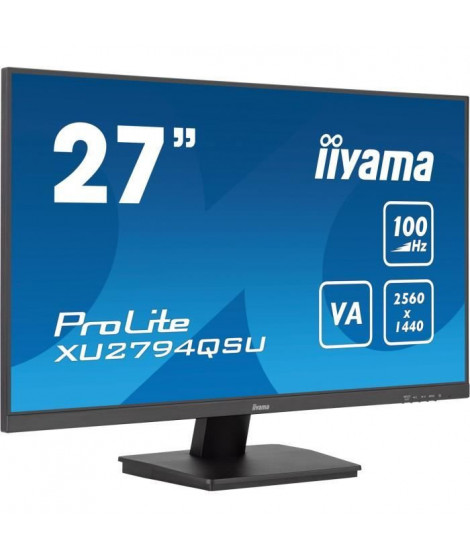 Ecran PC - IIYAMA - XU2794QSU-B6 - 27 VA WQHD 2560 x 1440 - 1ms - 100Hz - HDMI DP - Pied fixe