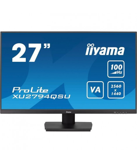 Ecran PC - IIYAMA - XUB2794QSU-B6 - 27 VA WQHD 2560 x 1440 - 1ms - 100Hz - HDMI DP - Pied réglable en hauteur