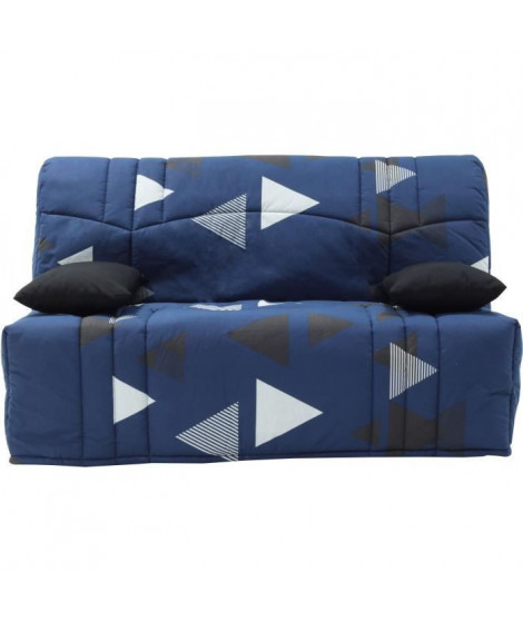 Banquette 2 places BZ DREAM - Tissu 100% Coton bikini bleu - Couchage 140x190 cm - L145 x P100 x H90 cm