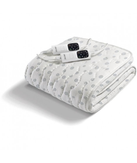 Surmatelas Chauffant - Imetec - 2 Places Adapto, 150x160 cm - 6 Températures Chauffage Rapide - 100% Coton - Température Cons…