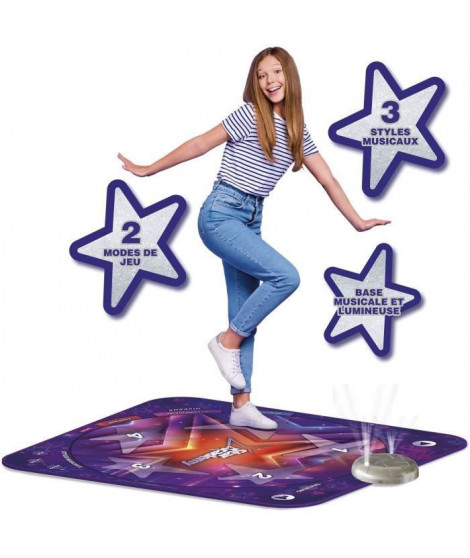 Tapis de danse - Star Academy - 3 styles musicaux - 3 niveaux de danse - Mixte - A partir de 6 ans