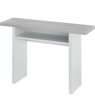 Table d'appoint TAVOLO dépliante - Mélaminé gris béton - L 120 x P 35/70 x H 75/77 cm