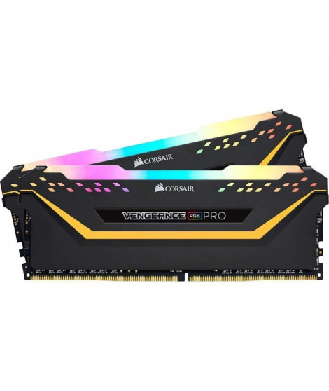 Mémoire RAM - CORSAIR - Vengeance RGB Pro Series DDR4 - 16GB 2x8GB DIMM - 3200 MHz  - CL16 - 1.35V - Noir