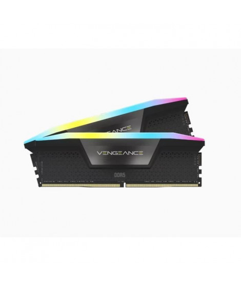 Mémoire RAM - CORSAIR - Vengeance RGB DDR5 - 32GB 2x16GB DIMM - 6000 MHz - 1,35V - Noir (CMH32GX5M2D6000C36)