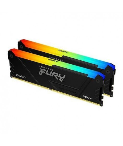 Mémoire RAM - KINGSTON - FURY Beast - RGB - 16 Go (2 x 8 Go) - DDR4 - 3200 MHz CL16 - (KF432C16BB2AK2/16)