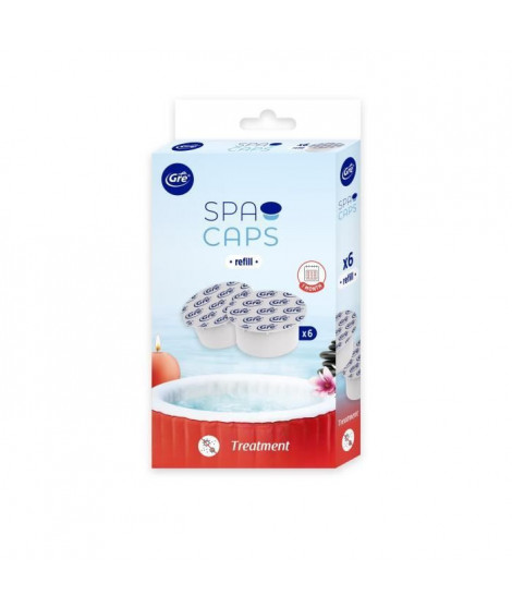 Recharges SPA CAPS de GRE pour entretien Spa - Sans chlore - 6 capsules