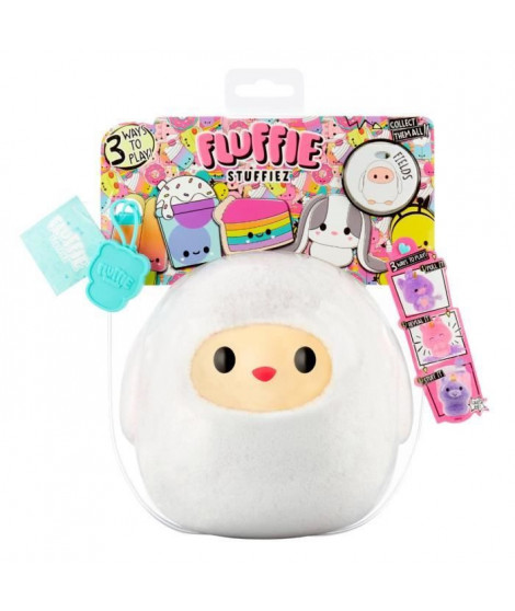 Fluffie Stuffiez - Peluche ASMR a personnaliser - MOUTON - Rembourrage a retirer et découvrir un autre personnage - Dés 4 ans