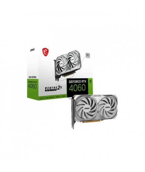 MSI - Carte Graphique - RTX 4060 VENTUS 2X WHITE 8G OC (912-V516-032)