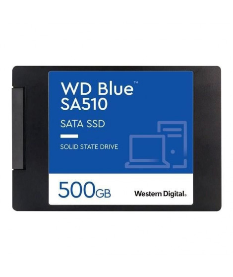 WESTERN DIGITAL Disque dur SA510 - SATA SSD - 500GB interne - Format 2.5 - Bleu