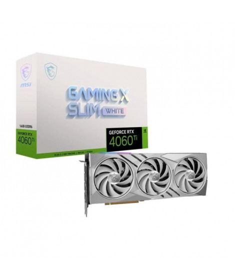 MSI - Carte Graphique - RTX 4060TI GAMING X SLIM WHITE 16G (912-V517-012)