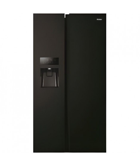 HAIER HSR3918FIPB - Réfrigérateur américain 515 L (337+178) - No Frost Multiflow - L90,8cm xH177,5cm - Noir