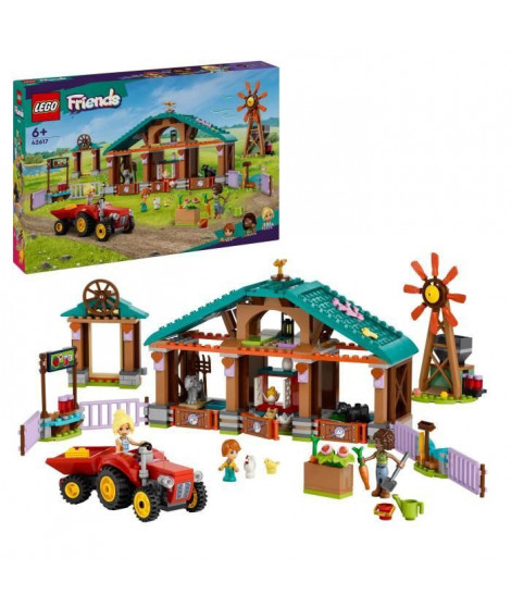 LEGO 42617 Friends Le Refuge des Animaux de la Ferme, Jouet de Ferme avec 3 Figurines et 5 Animaux, plus un Tracteur