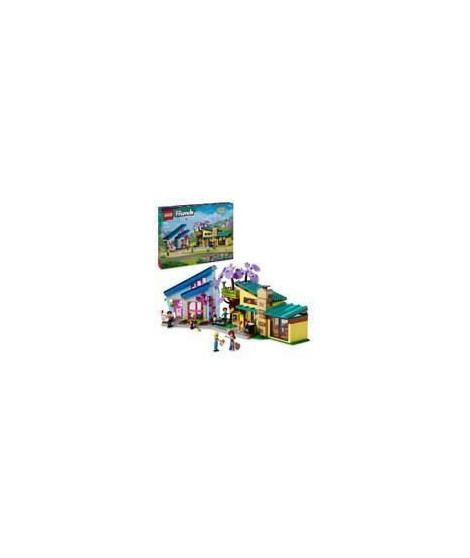LEGO 42620 Friends Les Maisons Familiales d'Olly et de Paisley, Jouet de Poupée avec Figurines et Accessoires