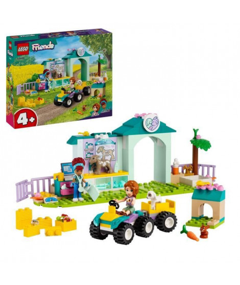 LEGO 42632 Friends La Clinique Vétérinaire des Animaux de la Ferme, Jouet avec 2 Figurines et 3 Animaux, Cadeau Enfants
